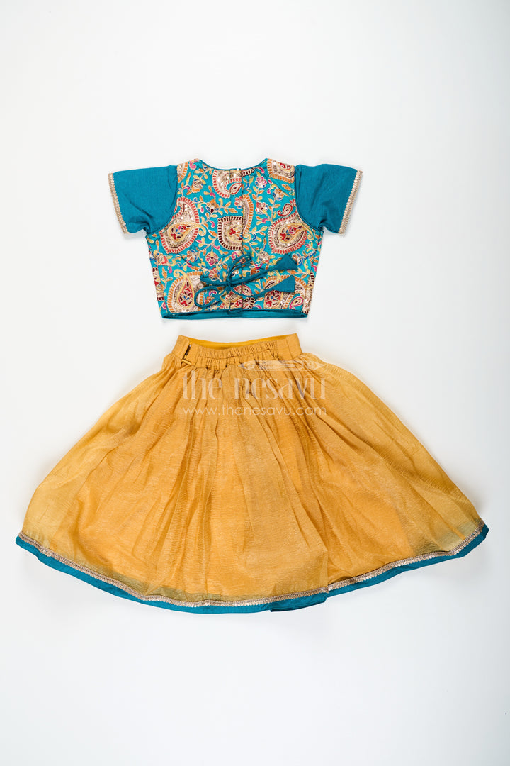 Girls Silk Blend Lehenga Dresses with Rich Designer Top and Traditional Tassel Accents