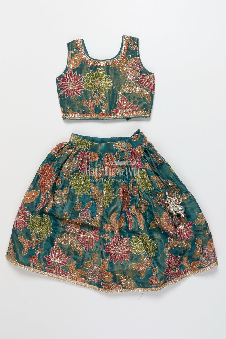 Girls fancy lehenga set with stylish dupatta and traditional detailing