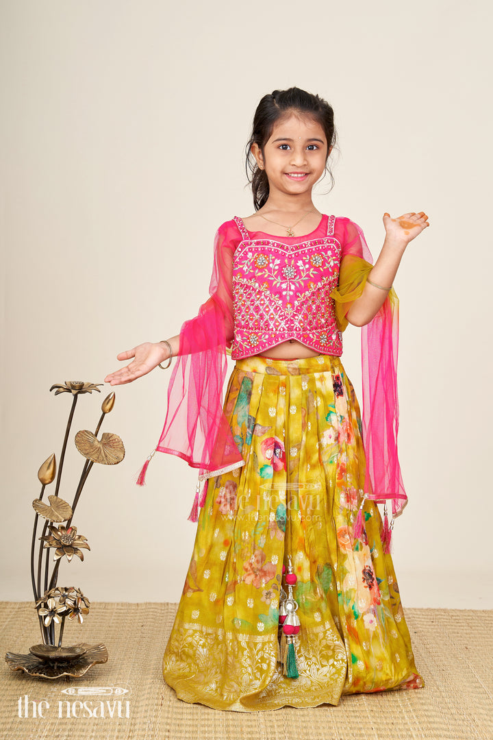 Traditional Silk Lehenga For Girls Festive Dupatta Set