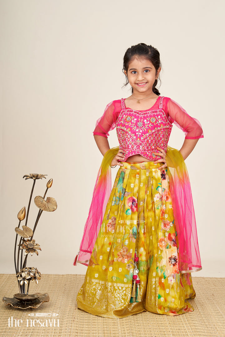 Traditional Silk Lehenga For Girls Festive Dupatta Set