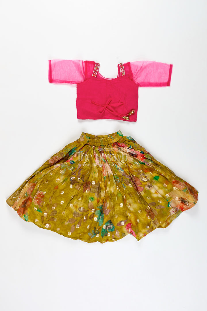 Traditional Silk Lehenga For Girls Festive Dupatta Set