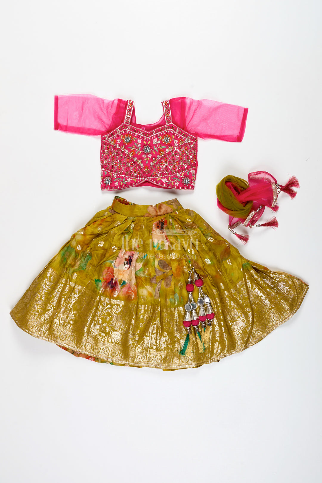 Traditional Silk Lehenga For Girls Festive Dupatta Set