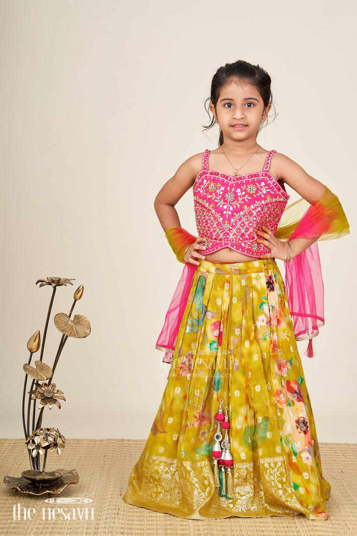 Traditional Silk Lehenga For Girls Festive Dupatta Set