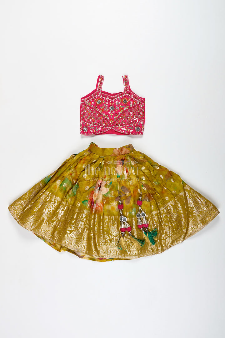 Traditional Silk Lehenga For Girls Festive Dupatta Set