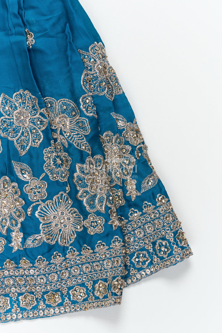 Girls Lehenga Choli Set with Flared Skirt and Matching Dupatta