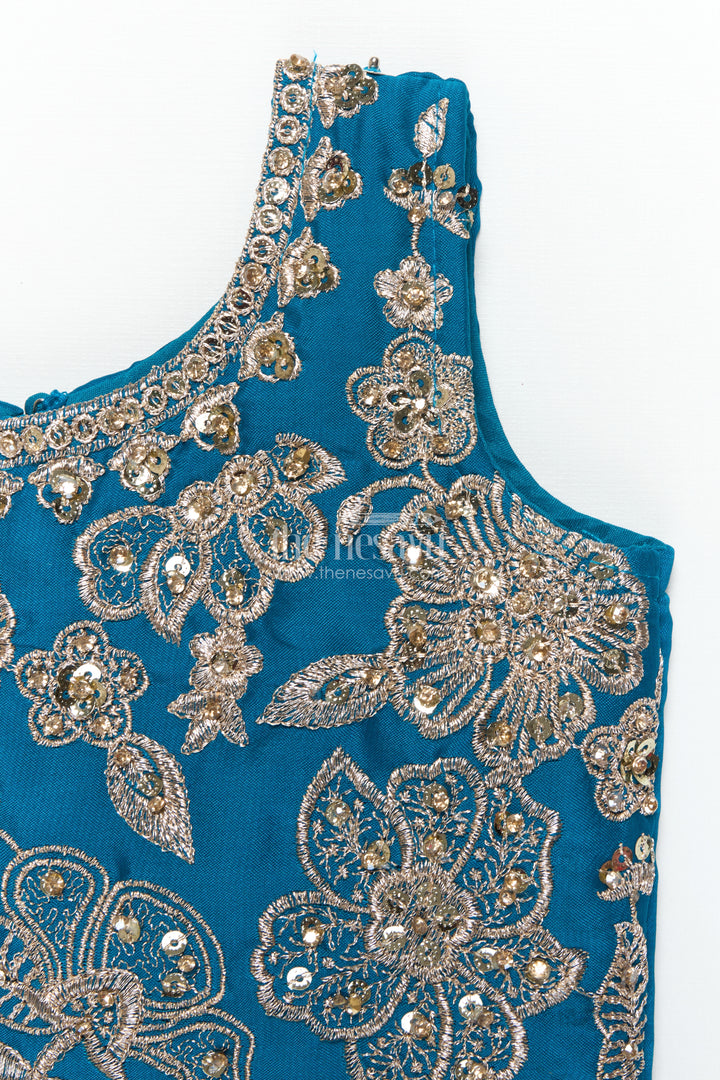 Girls Lehenga Choli Set with Flared Skirt and Matching Dupatta