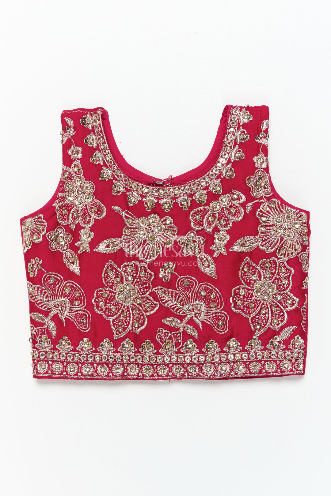 Girls Festive Lehenga Choli Set with Traditional Embroidered Blouse