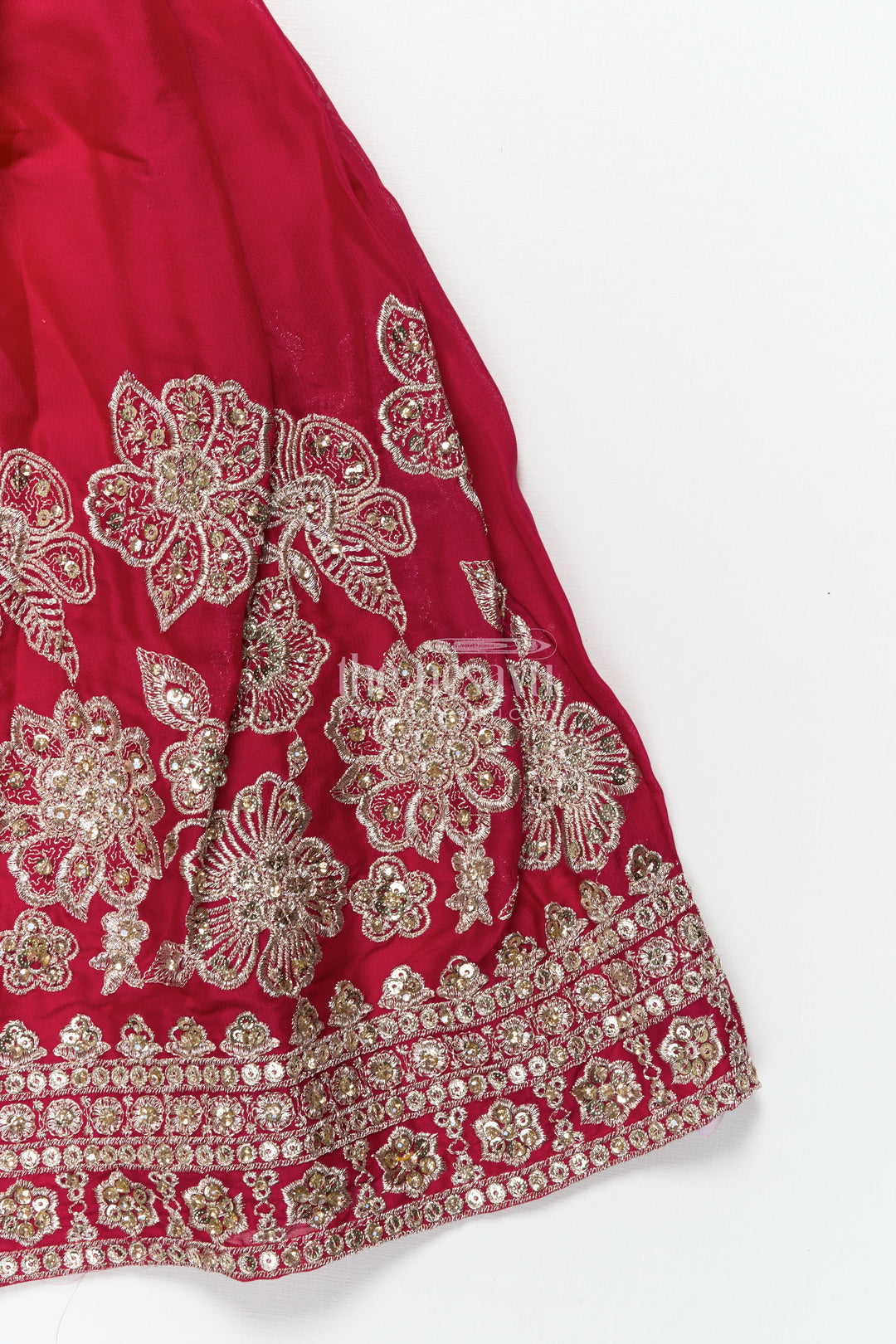 Girls Festive Lehenga Choli Set with Traditional Embroidered Blouse