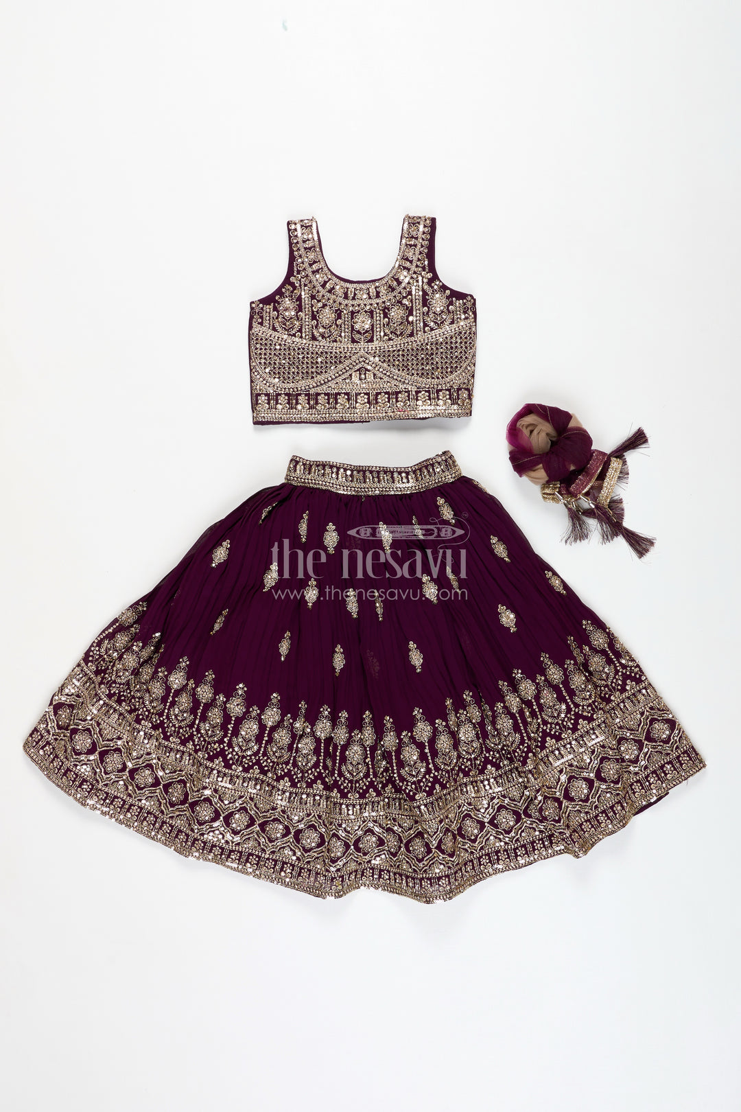 Girls Embroidered Lehenga Choli For Weddings And Festive Occasions