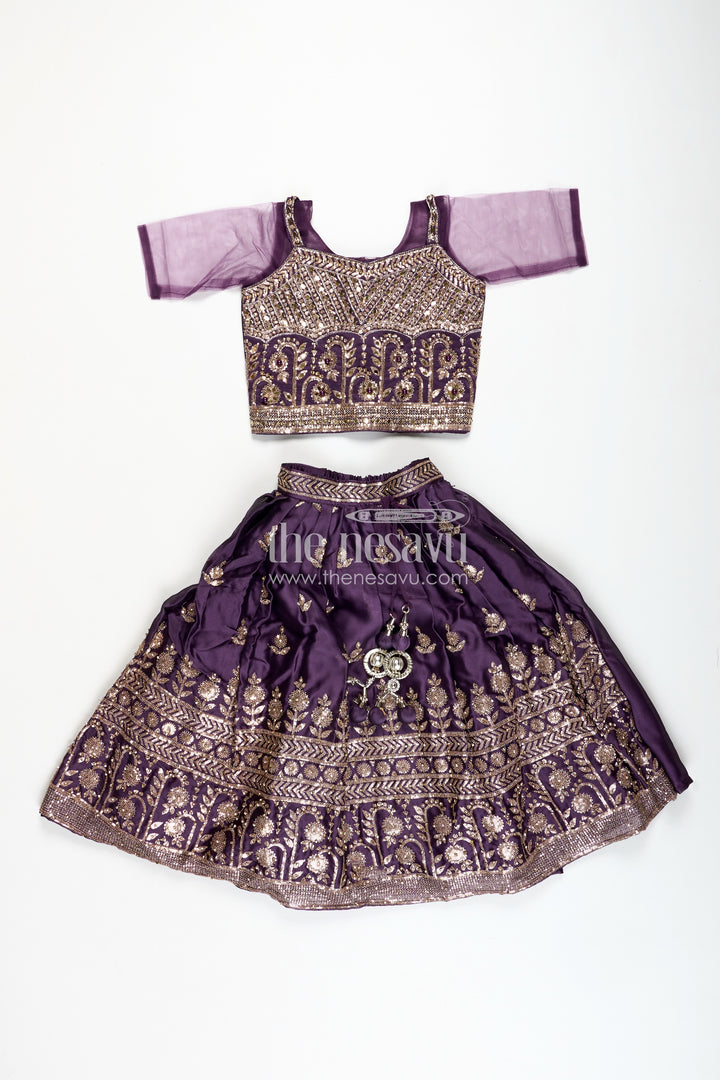 Girls Festive Lehenga Choli Sequin Dupatta Party Look