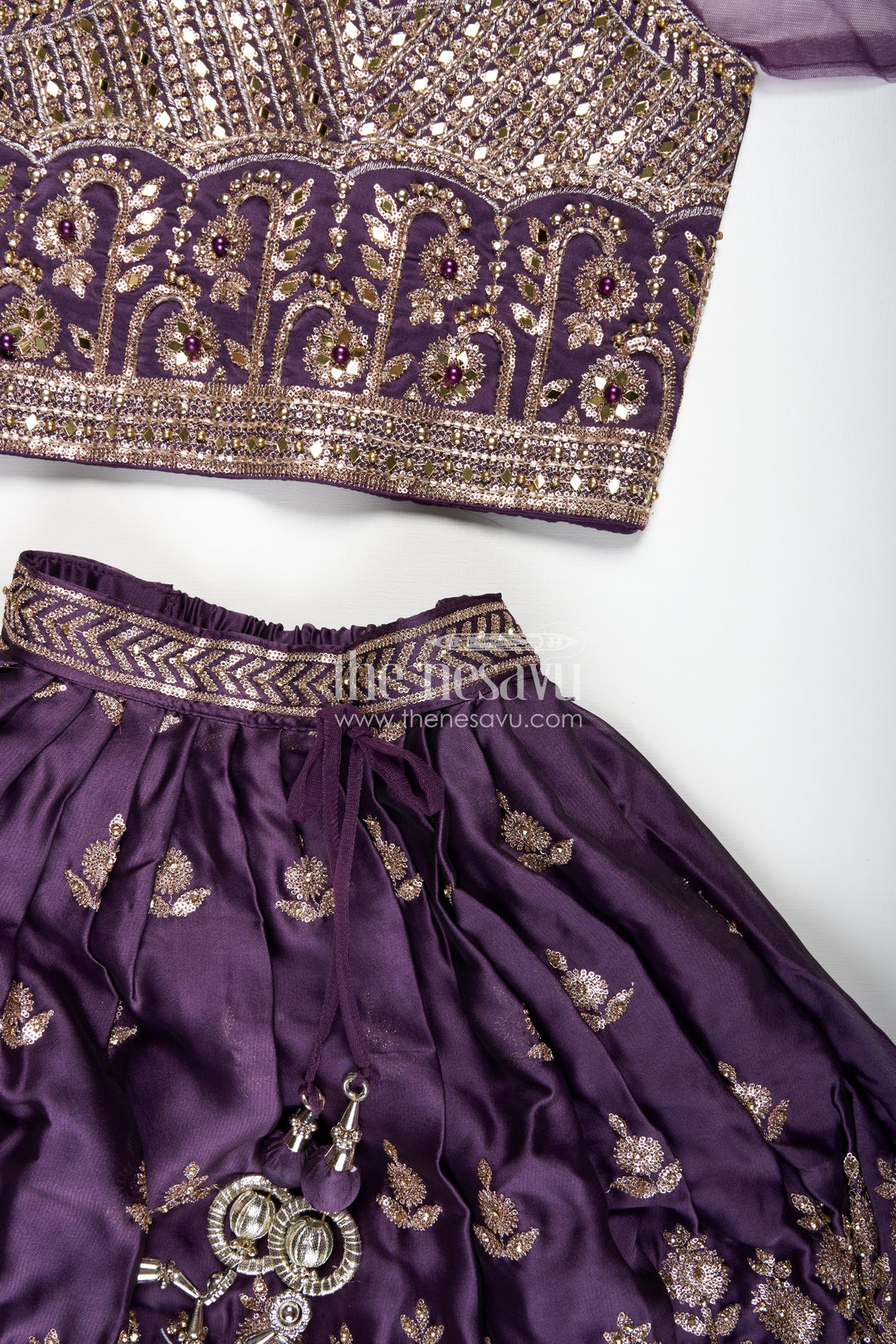 Girls Festive Lehenga Choli Sequin Dupatta Party Look