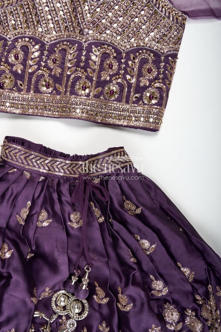 Girls Festive Lehenga Choli Sequin Dupatta Party Look
