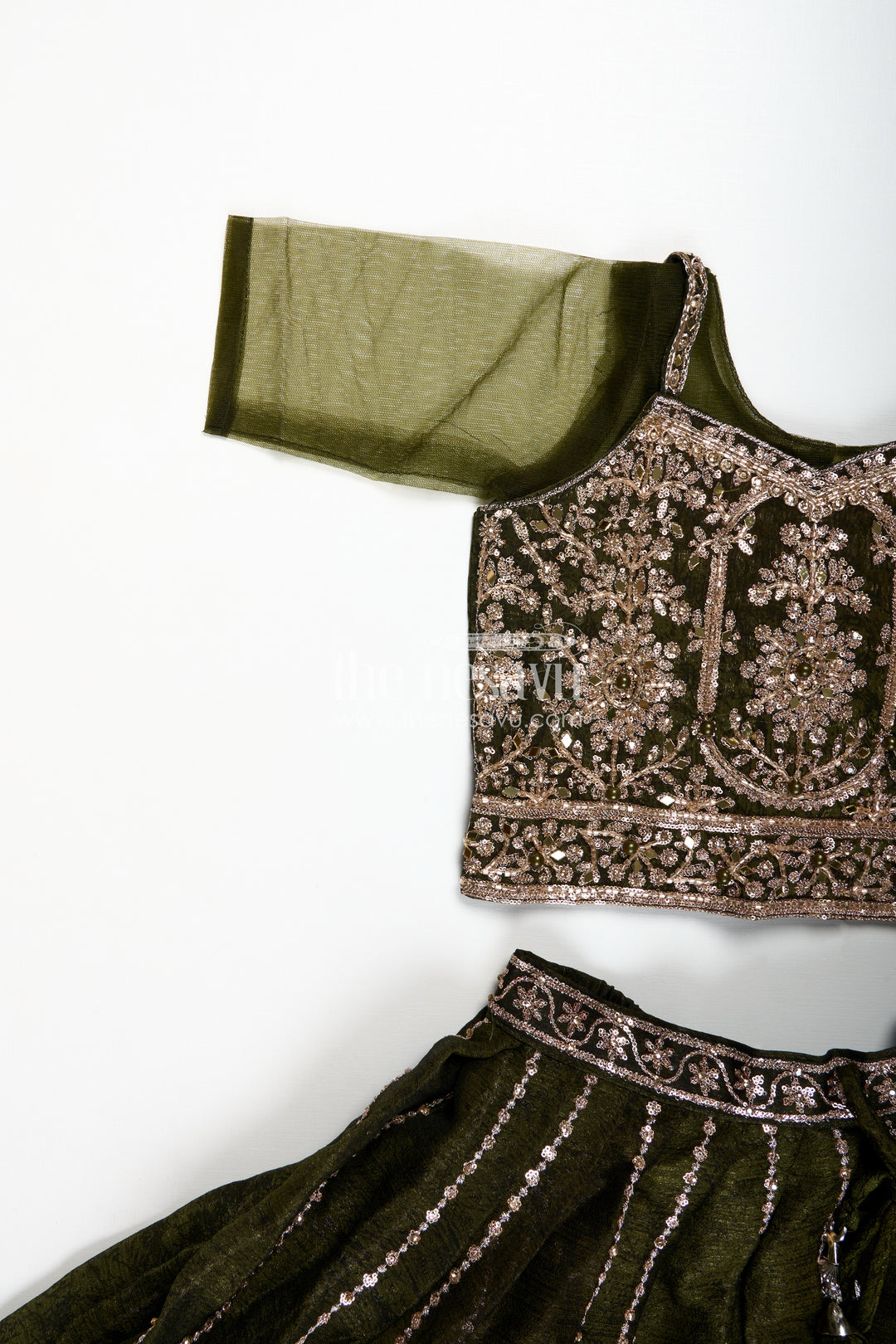Girls Lehenga Choli For Weddings Organza Embroidered Set