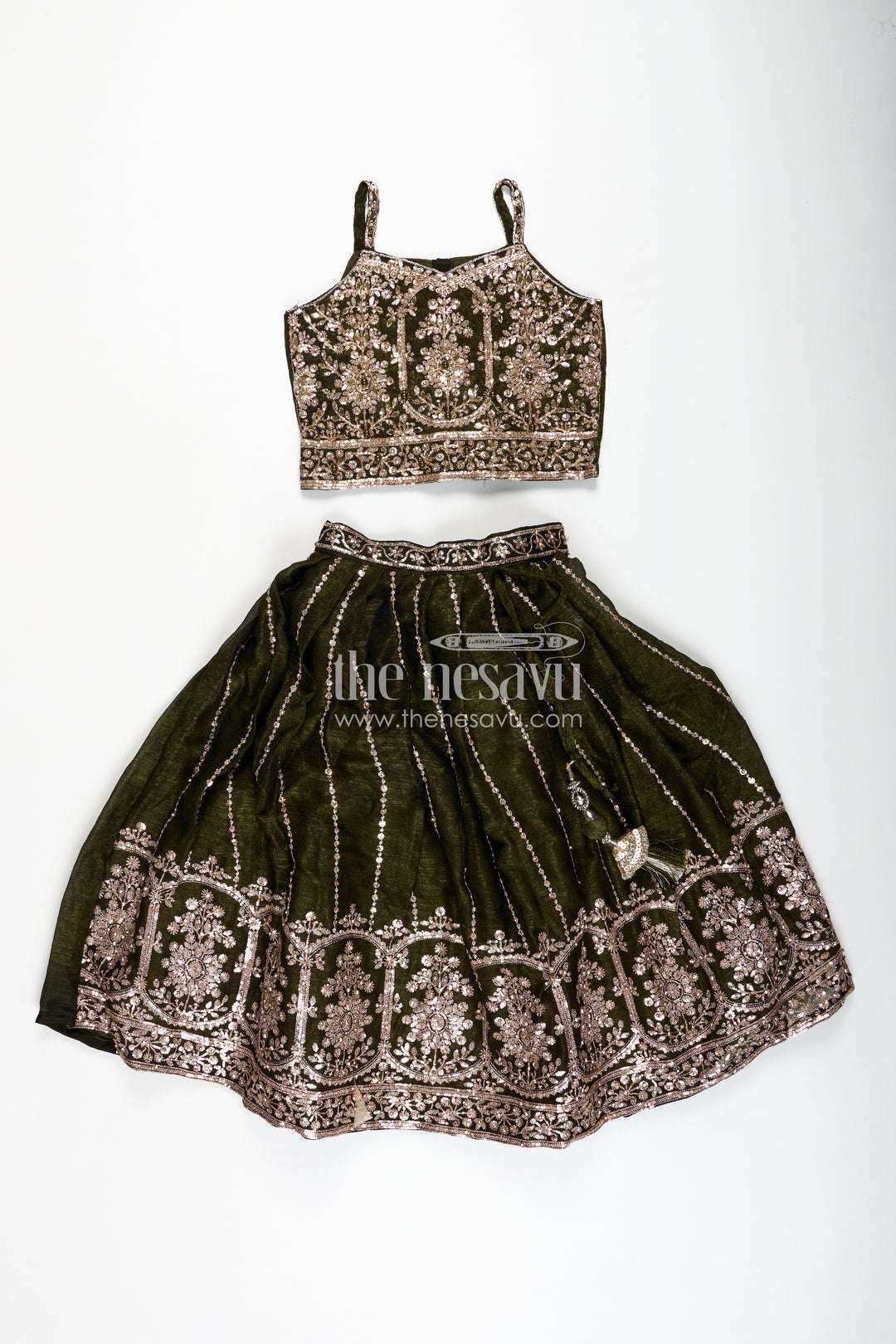 Girls Lehenga Choli For Weddings Organza Embroidered Set