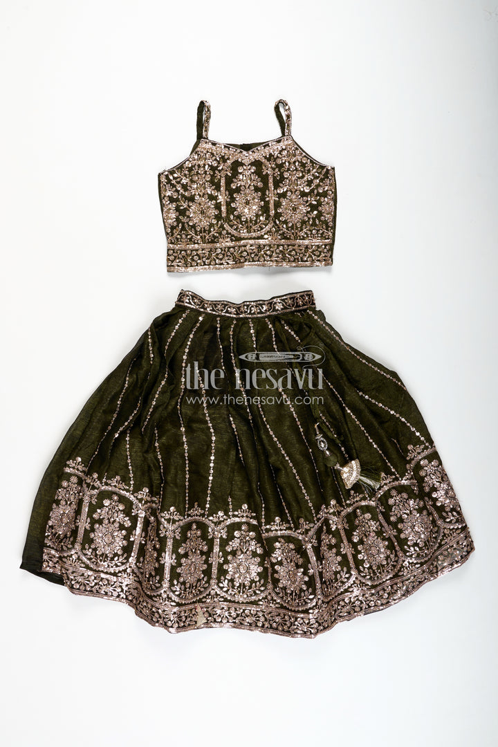 Girls Lehenga Choli For Weddings Organza Embroidered Set