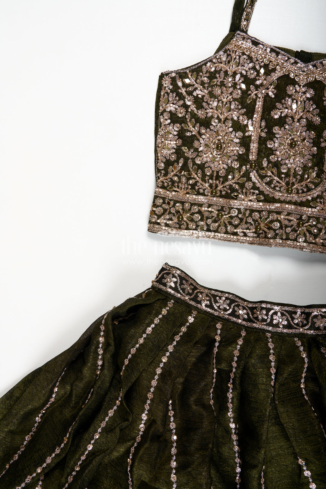 Girls Lehenga Choli For Weddings Organza Embroidered Set