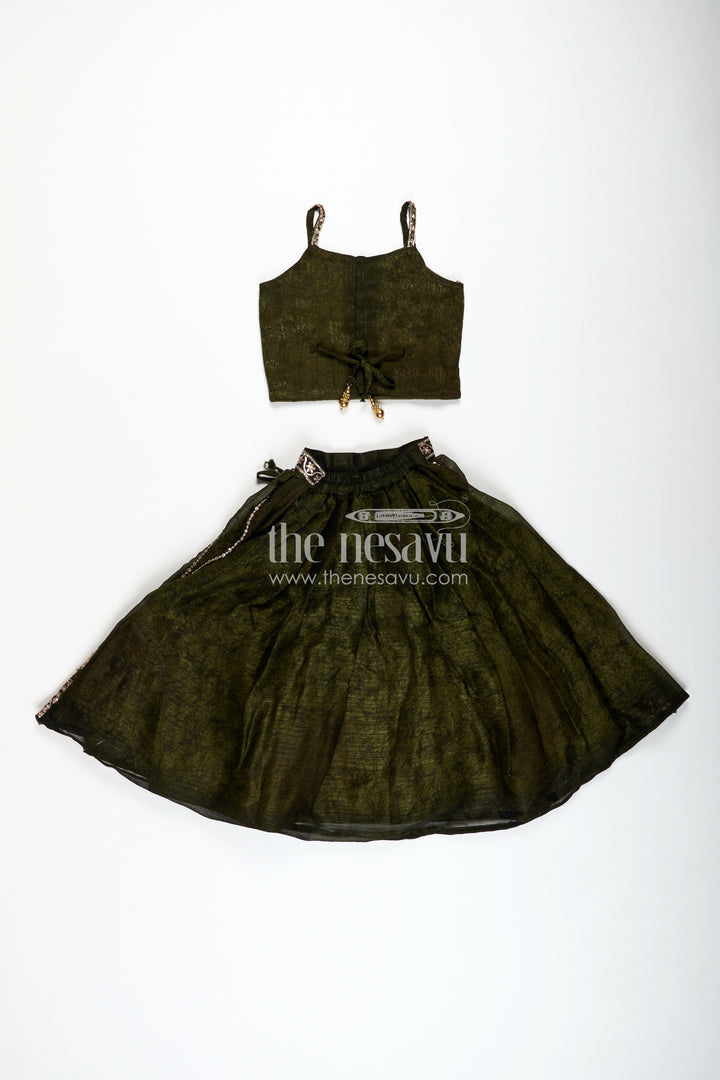 Girls Lehenga Choli For Weddings Organza Embroidered Set