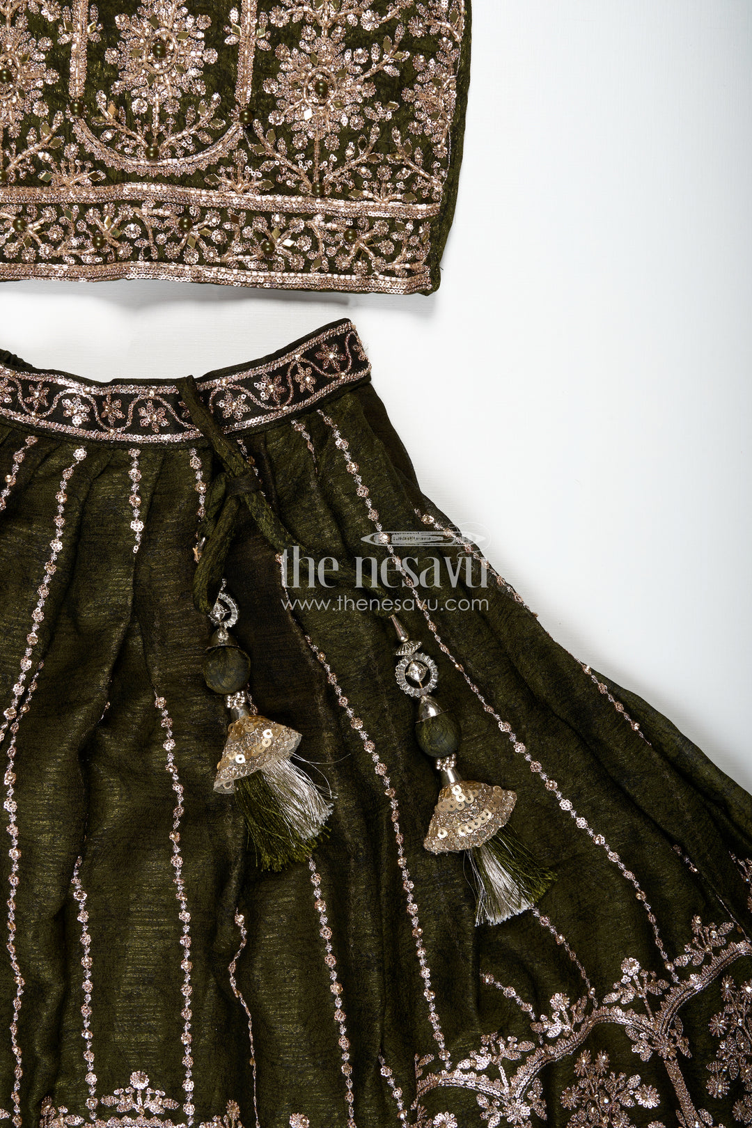 Girls Lehenga Choli For Weddings Organza Embroidered Set