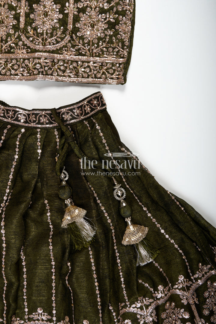 Girls Lehenga Choli For Weddings Organza Embroidered Set