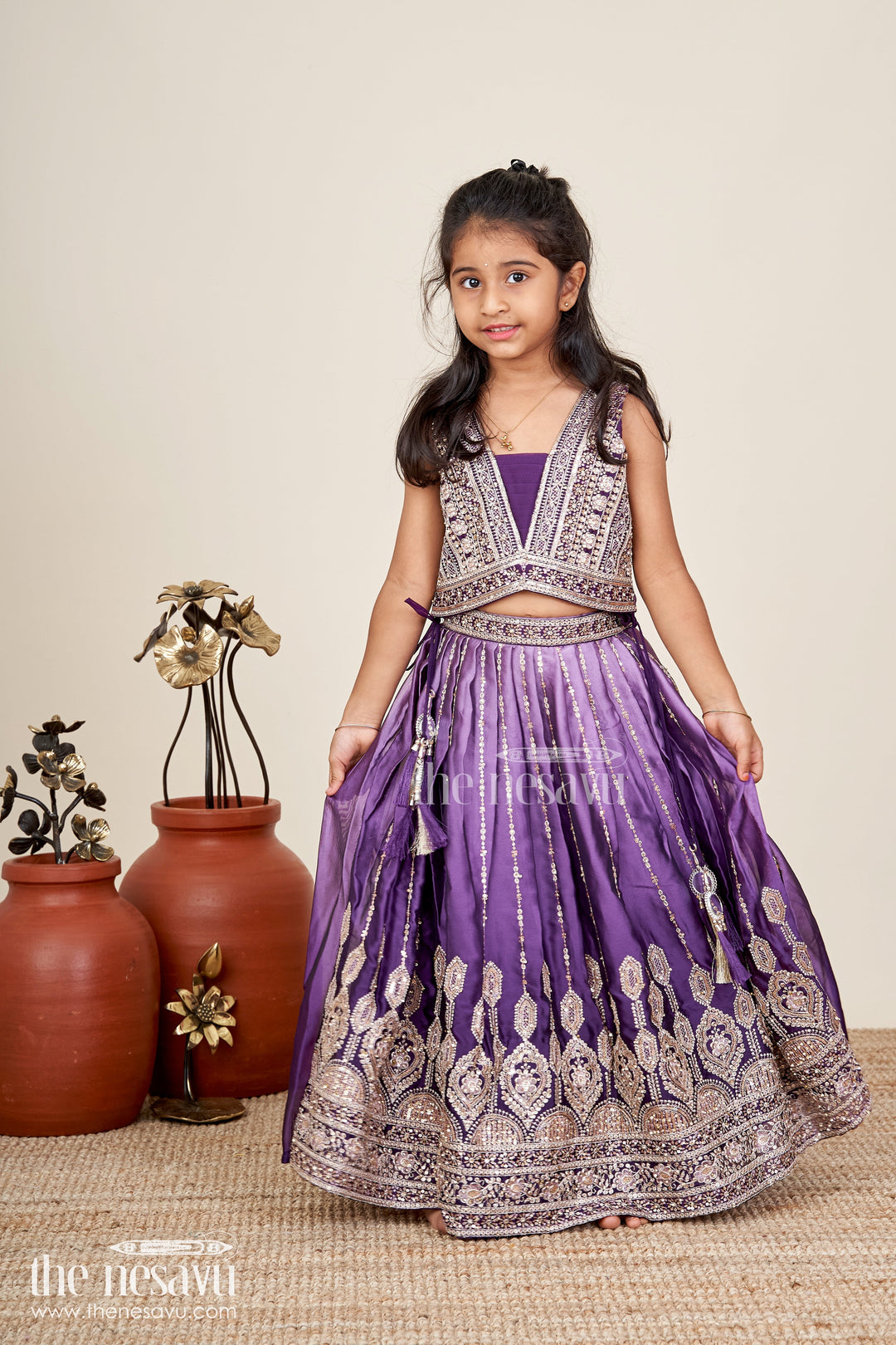 Embroidered lehenga choli for girls for sangeet and wedding events