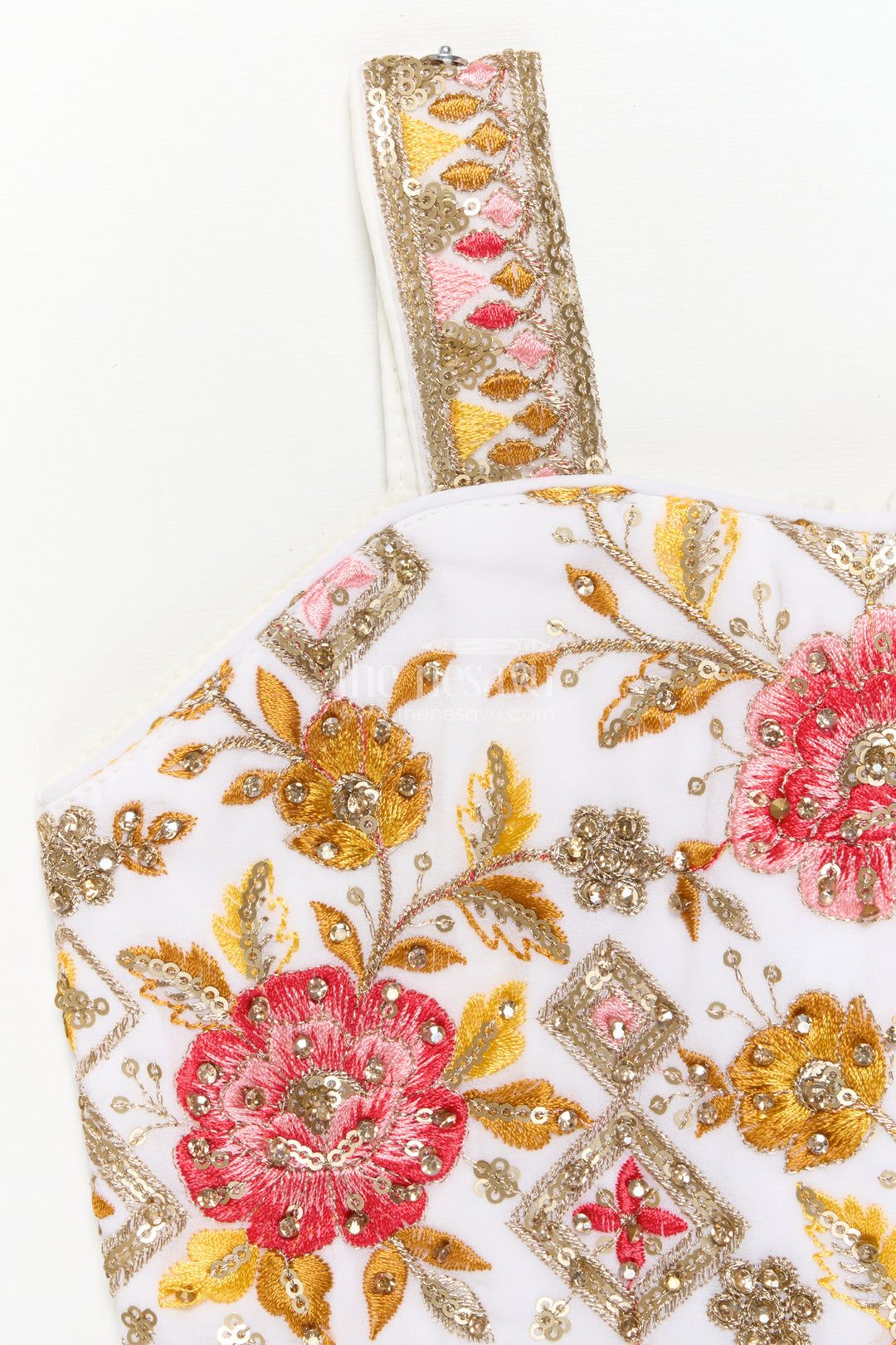 Girls Festive Lehenga Set with Printed Dupatta and Crop Blouse