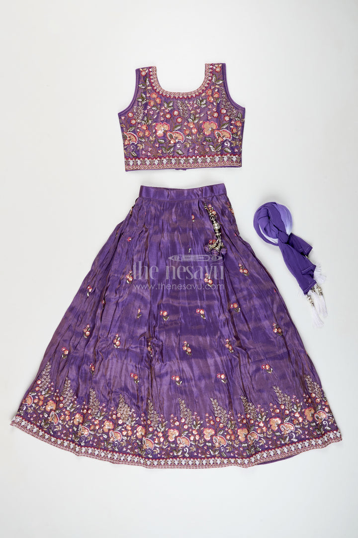 Girls embroidered lehenga choli set for weddings and festive occasions