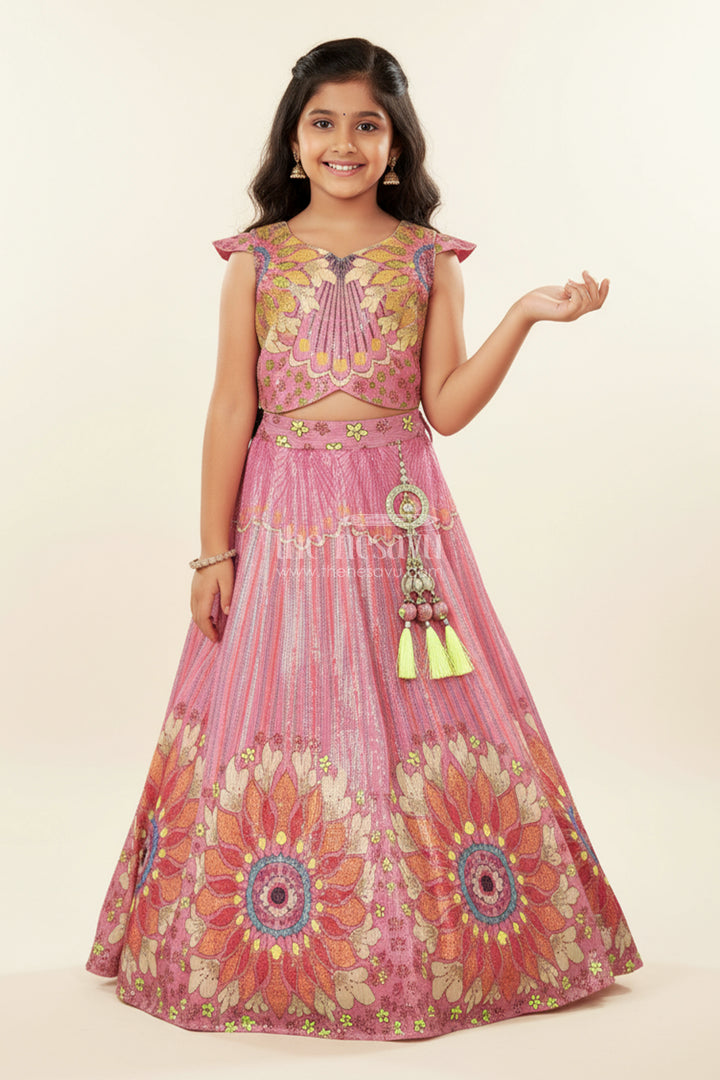 Girls Lehenga Choli with Designer Embroidery for Weddings and Festive Occasions