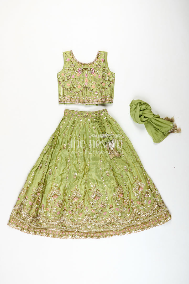 Handcrafted Lehenga For Kids Festival Occasion Silk Wear