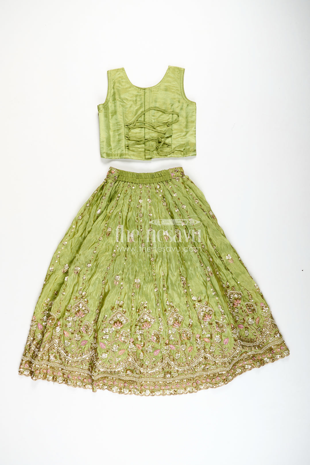 Handcrafted Lehenga For Kids Festival Occasion Silk Wear