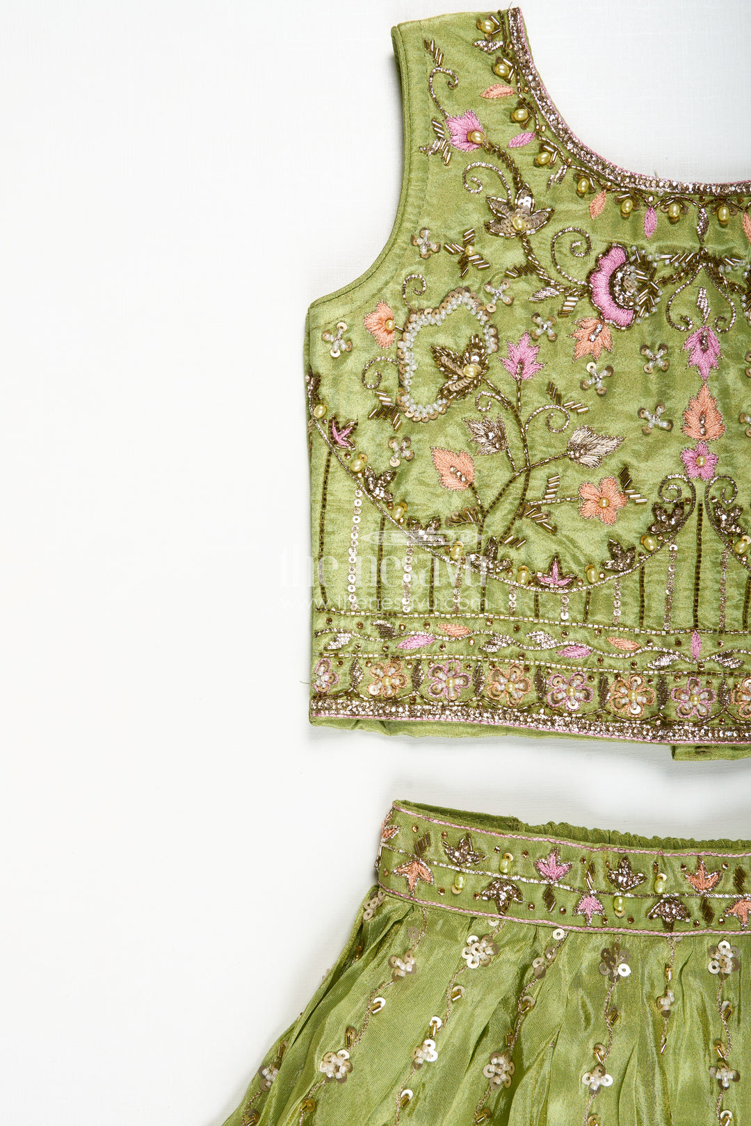 Handcrafted Lehenga For Kids Festival Occasion Silk Wear