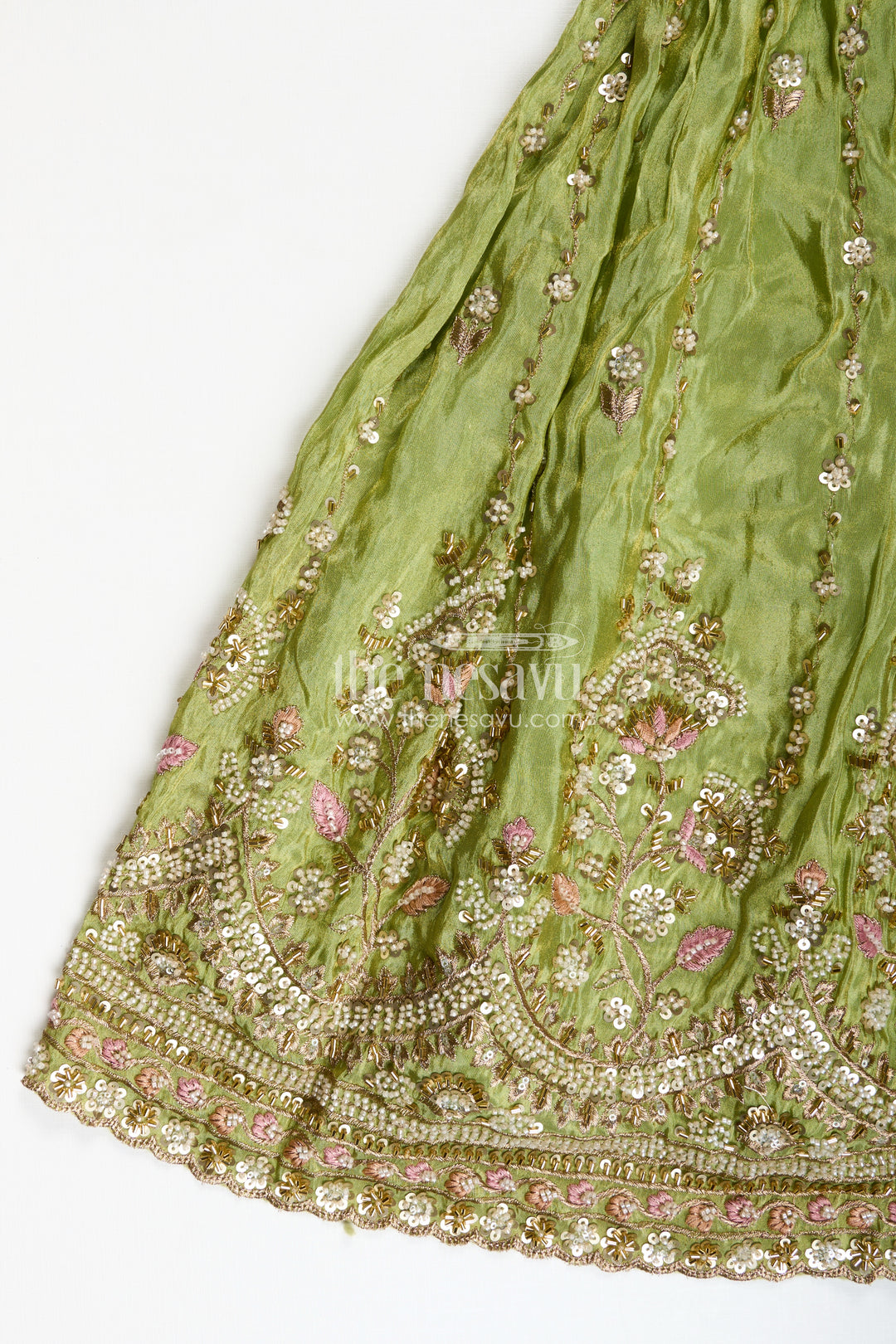 Handcrafted Lehenga For Kids Festival Occasion Silk Wear