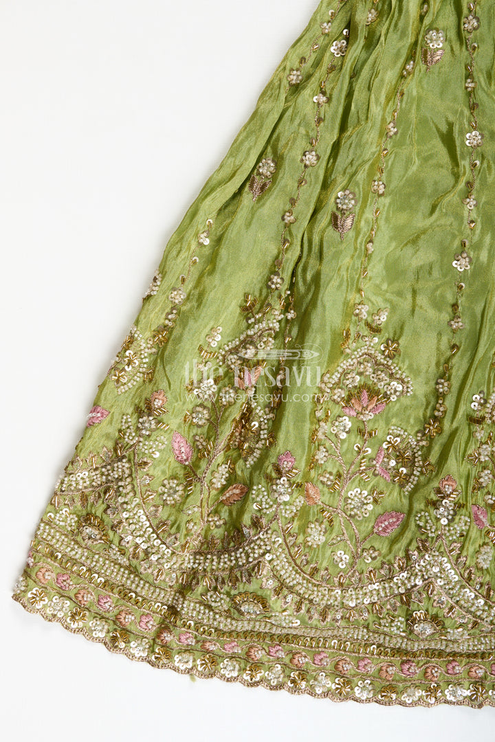 Handcrafted Lehenga For Kids Festival Occasion Silk Wear
