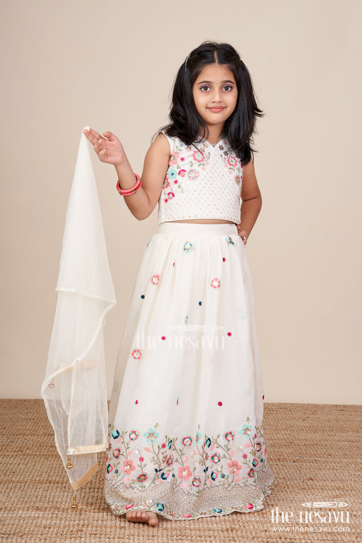 Floral Embroidered Lehenga Choli Set for Girls in Designer Georgette