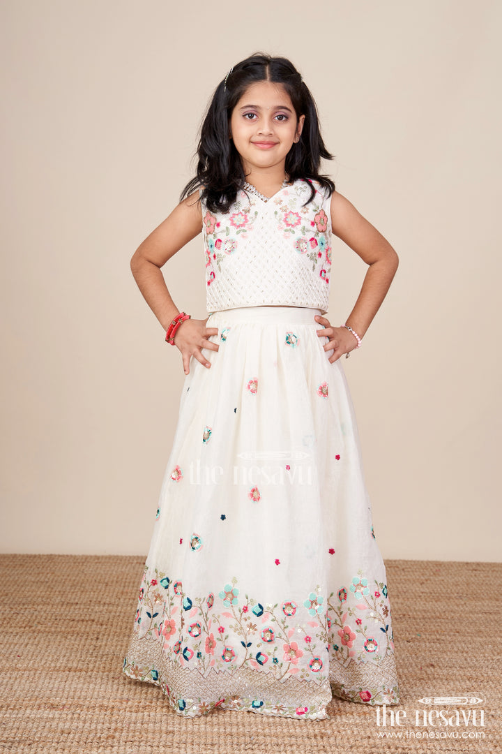 Floral Embroidered Lehenga Choli Set for Girls in Designer Georgette