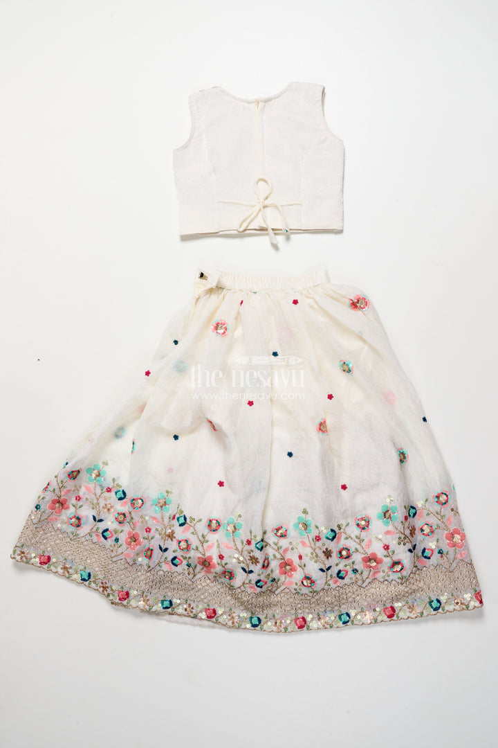 Floral embroidered lehenga choli set for girls in designer georgette