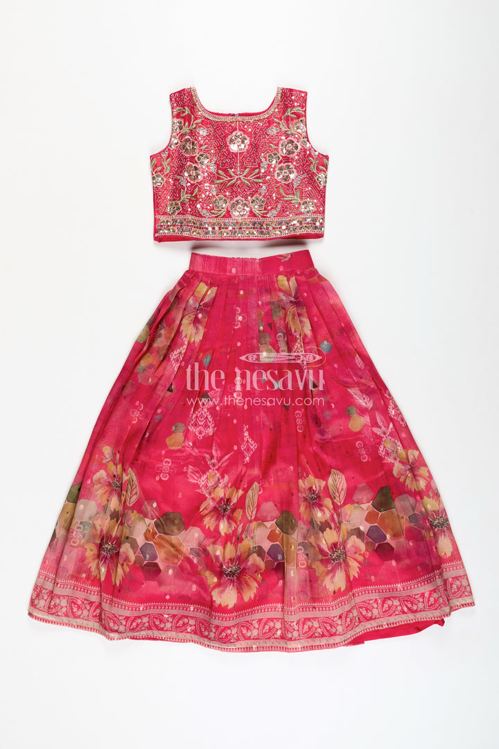 Girls Traditional Lehenga Durga Puja Celebration Wear