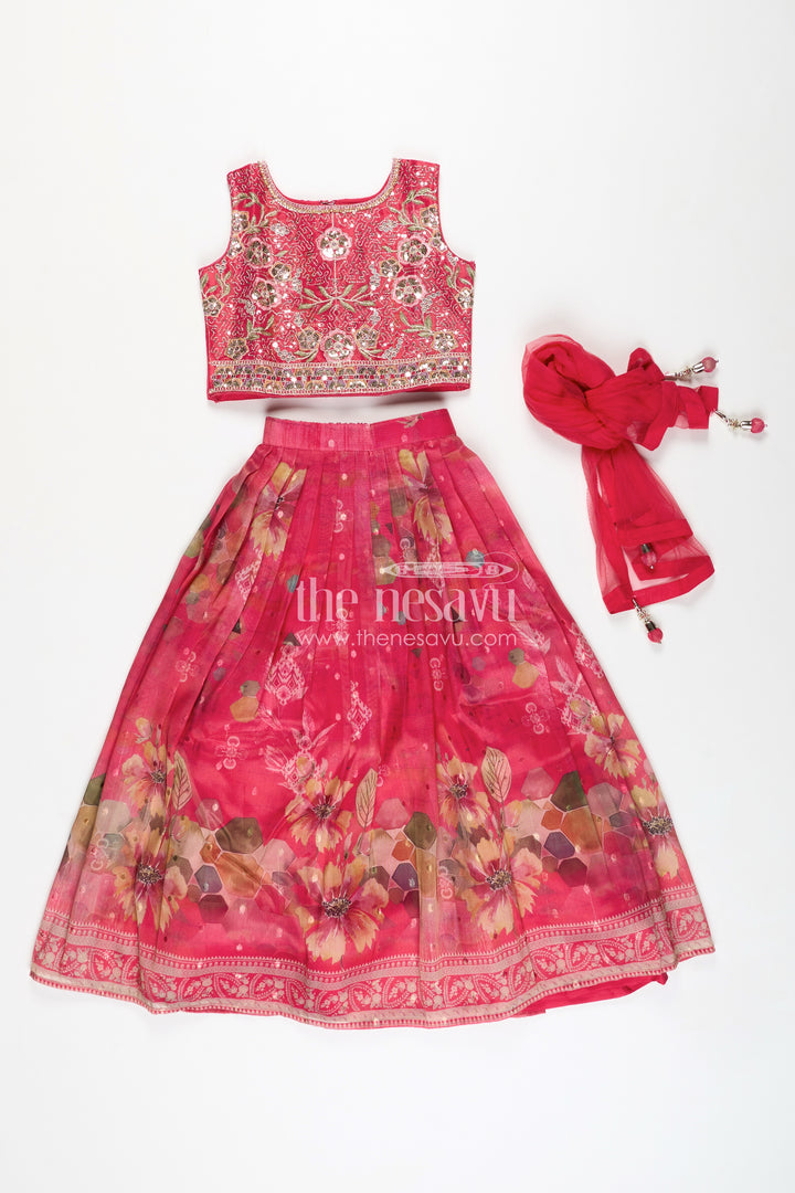 Girls Traditional Lehenga Durga Puja Celebration Wear