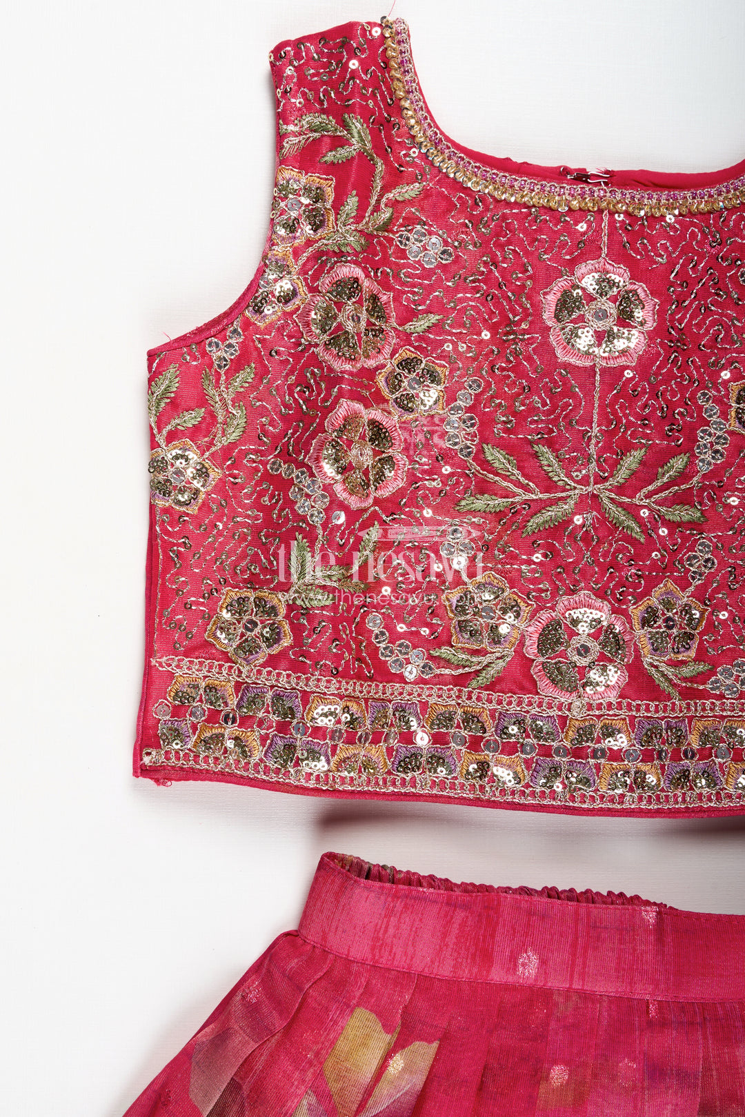 Girls Traditional Lehenga Durga Puja Celebration Wear
