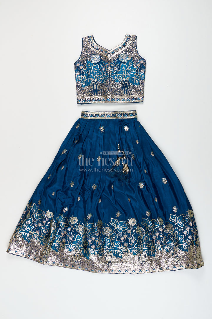 Girls silk lehenga set with designer embroidery for festive occasions