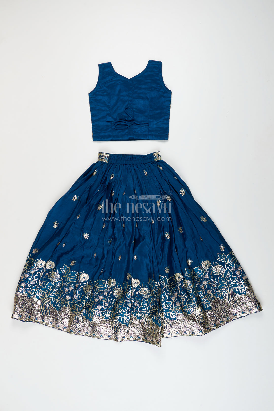 Girls silk lehenga set with designer embroidery for festive occasions
