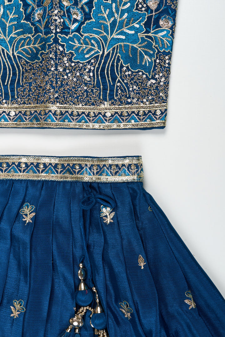 Girls silk lehenga set with designer embroidery for festive occasions