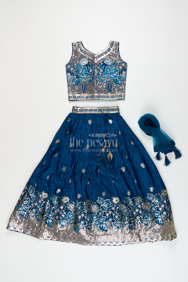 Girls silk lehenga set with designer embroidery for festive occasions