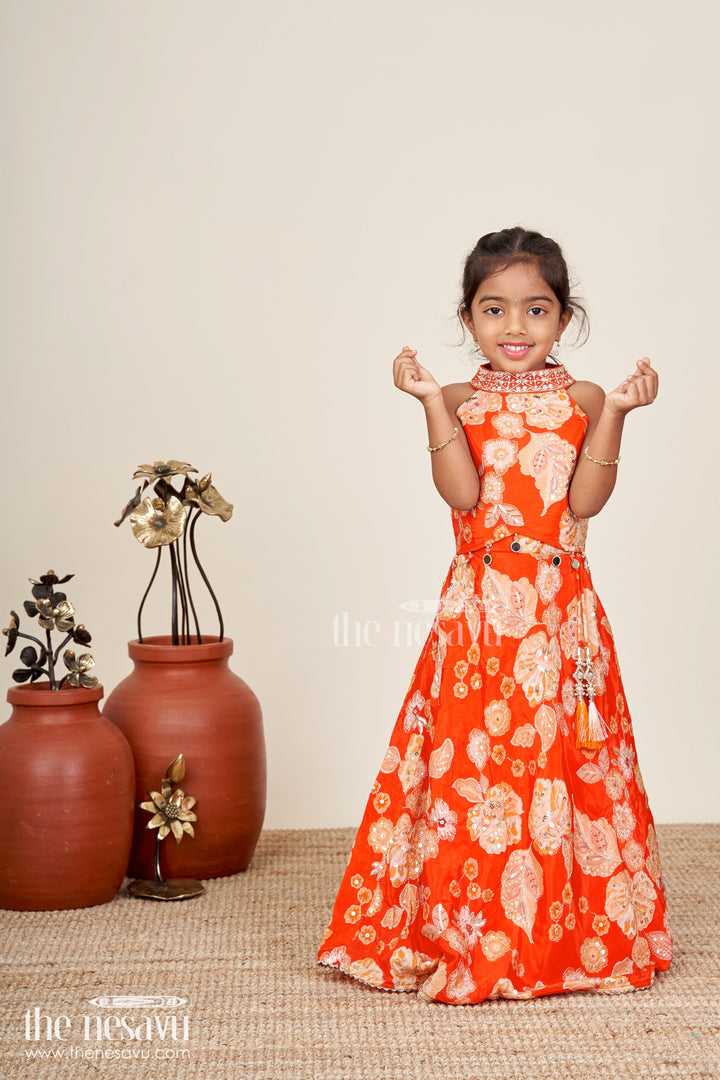 Viscose silk lehenga choli for girls with sequence embroidery