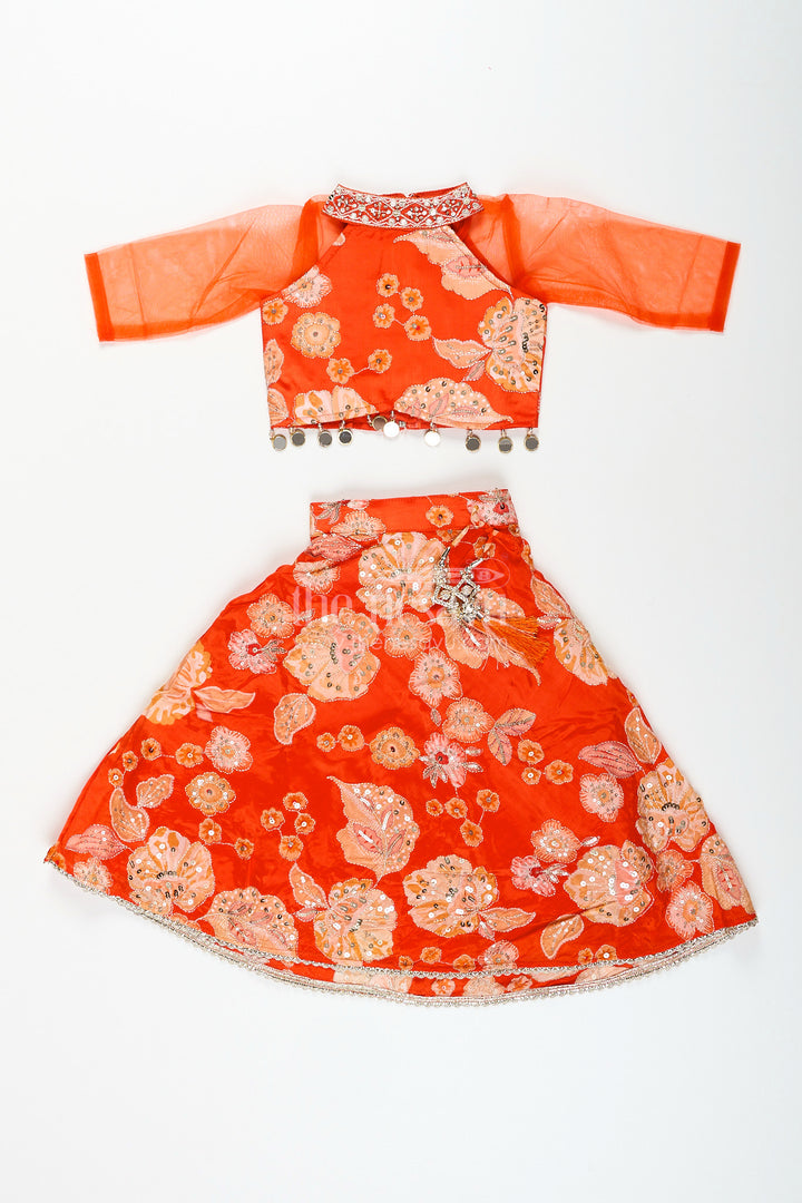 Viscose silk lehenga choli for girls with sequence embroidery