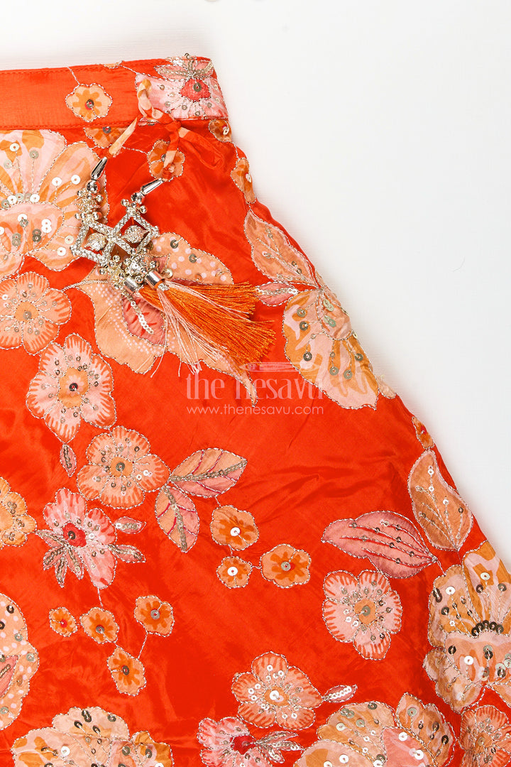 Viscose silk lehenga choli for girls with sequence embroidery
