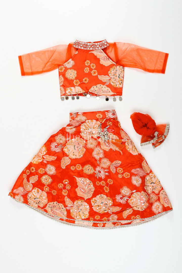 Viscose silk lehenga choli for girls with sequence embroidery