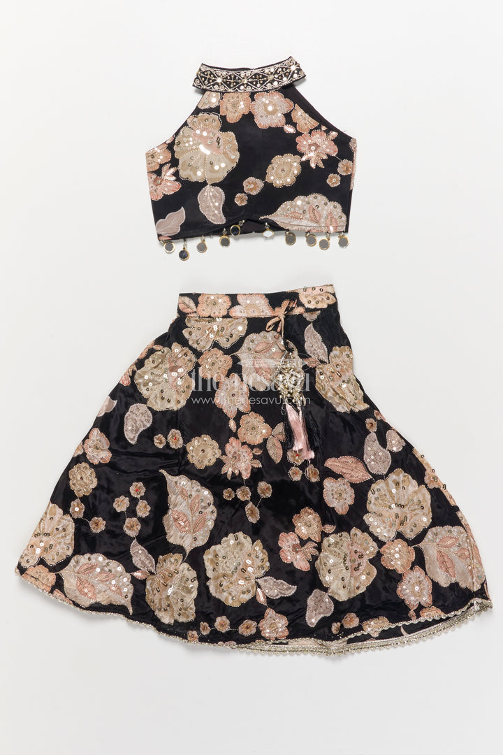 Girls Lehenga Choli in Viscose Silk with Embroidered Yoke for Weddings and Parties