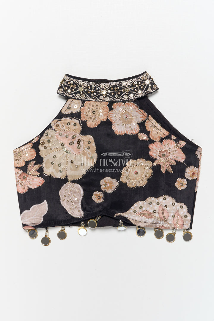 Girls Lehenga Choli in Viscose Silk with Embroidered Yoke for Weddings and Parties