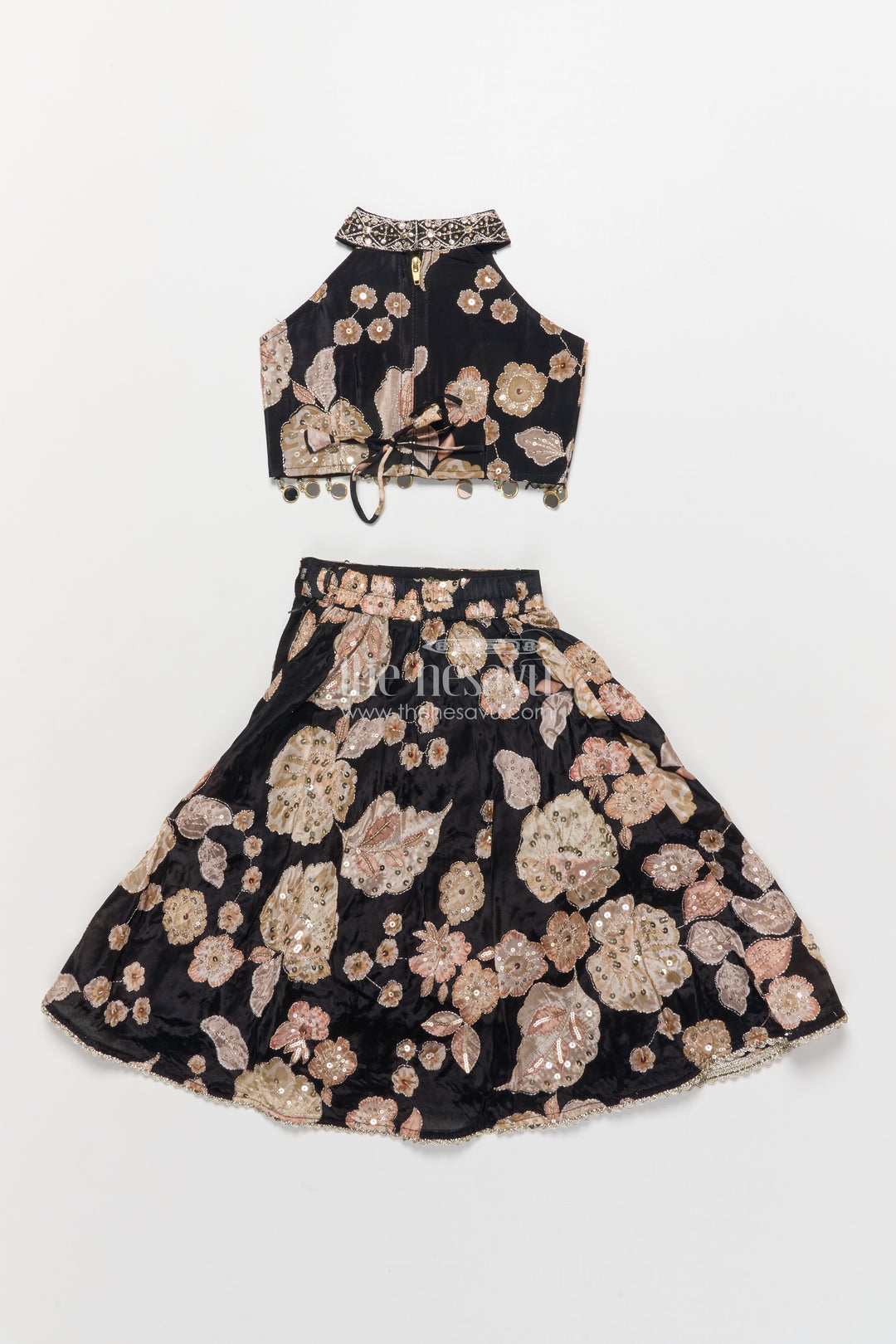 Girls Lehenga Choli in Viscose Silk with Embroidered Yoke for Weddings and Parties