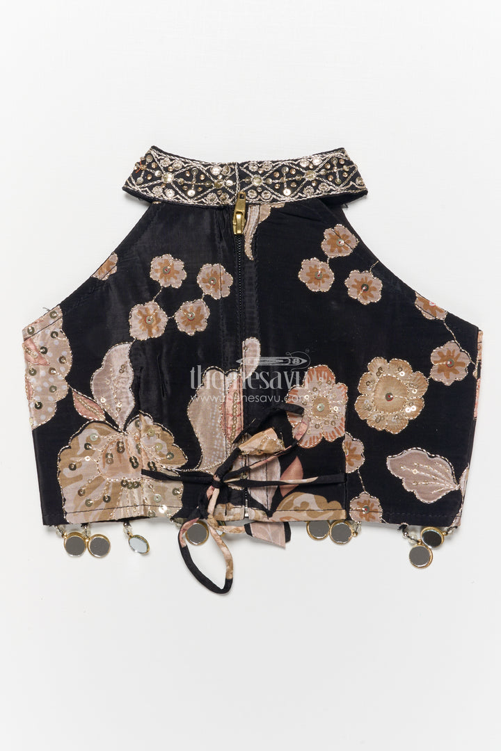 Girls Lehenga Choli in Viscose Silk with Embroidered Yoke for Weddings and Parties